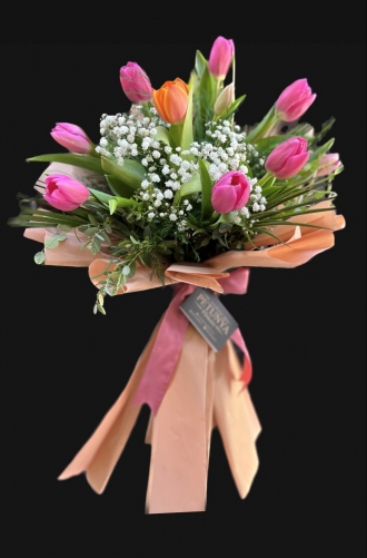 10 Pembe Lale Buketi